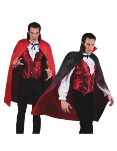 Mantello vampiro nero e rosso reversibile - di alta qualità, ideale per il Carnevale, feste a tema ed eventi speciali.